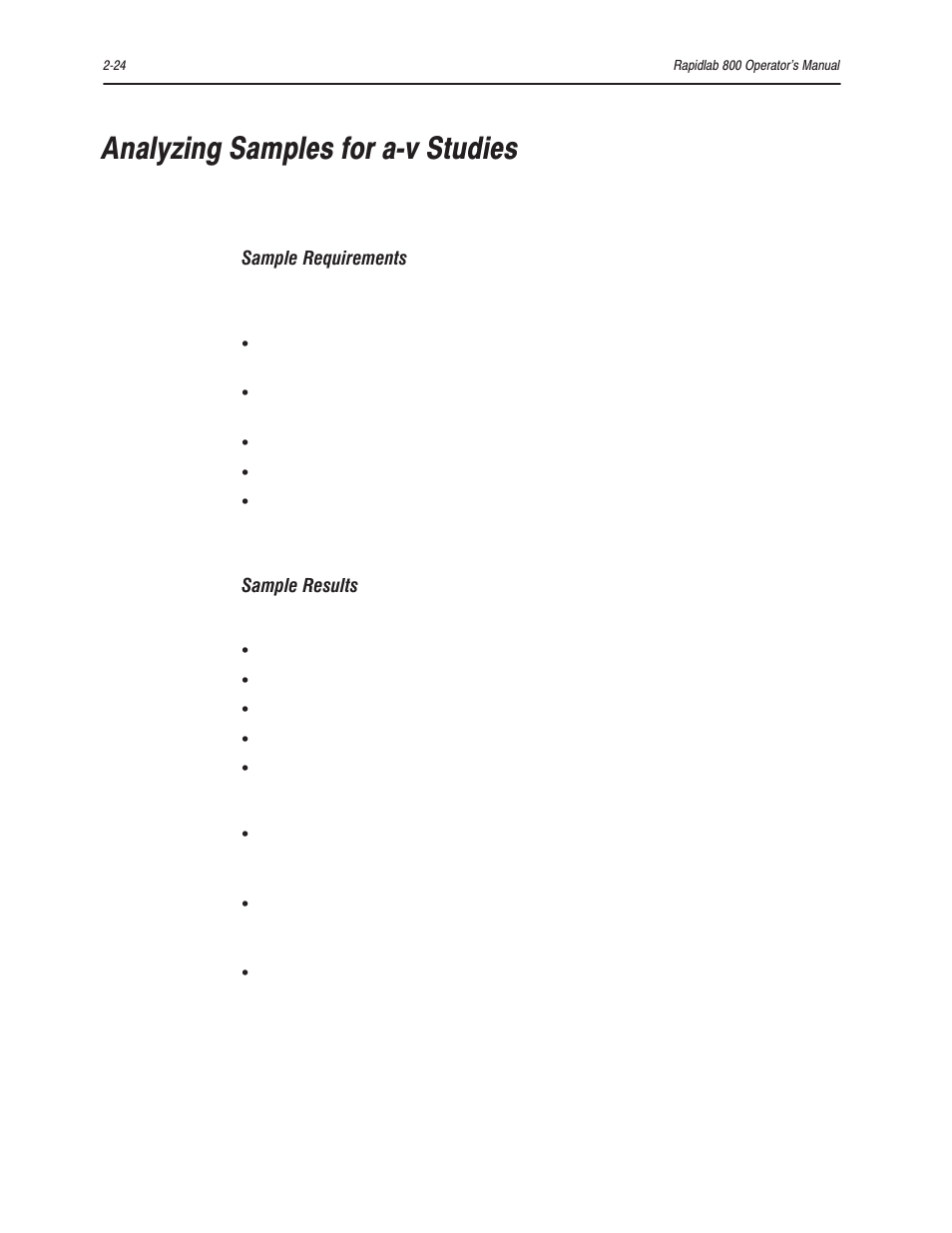 Analyzing samples for aćv studies | Bayer HealthCare Rapidlab 800 User Manual | Page 122 / 699