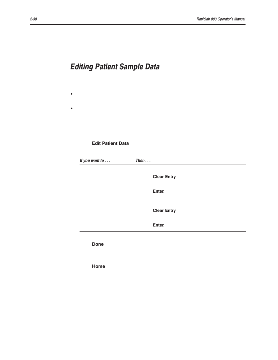 Editing patient sample data | Bayer HealthCare Rapidlab 800 User Manual | Page 136 / 699