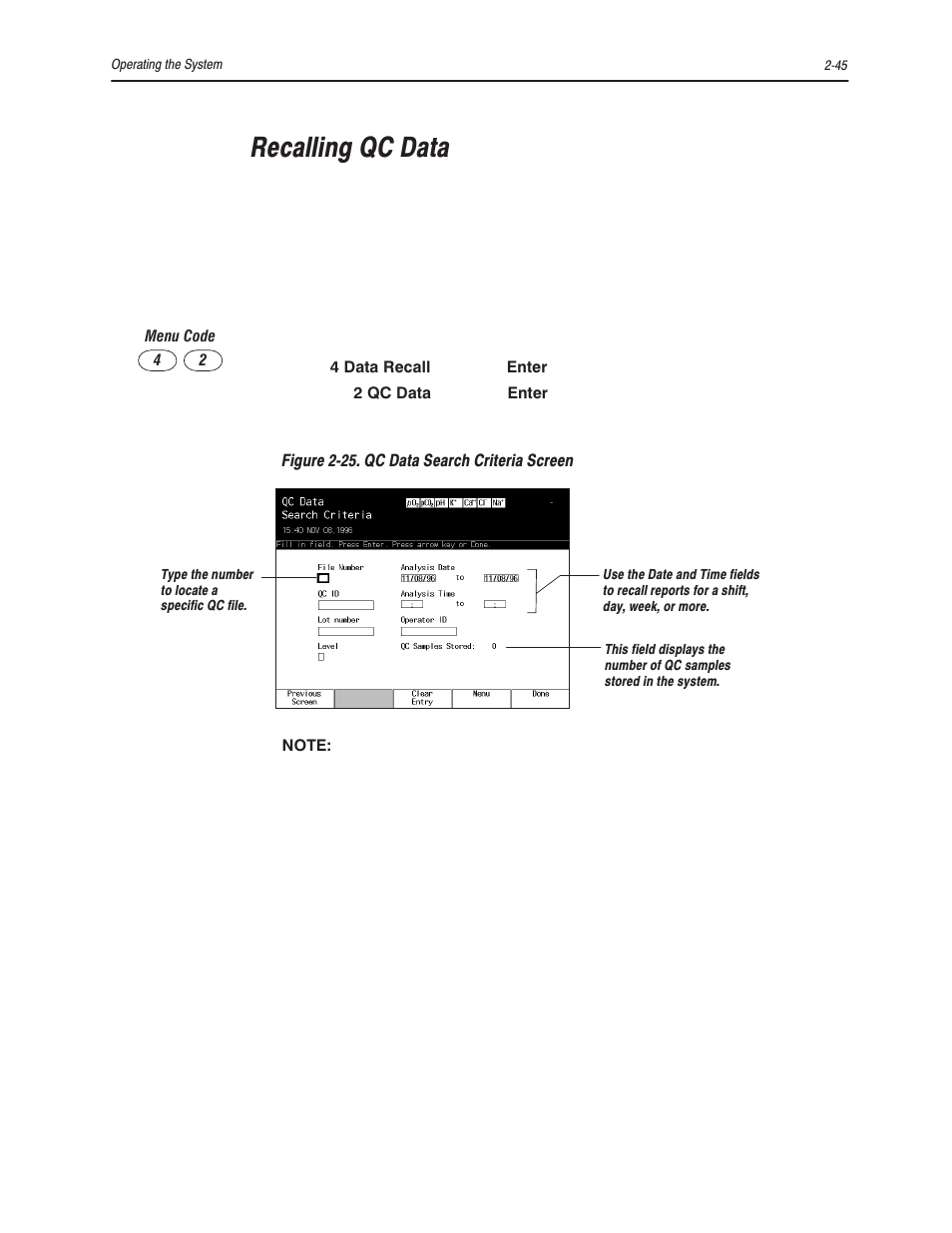 Recalling qc data | Bayer HealthCare Rapidlab 800 User Manual | Page 143 / 699