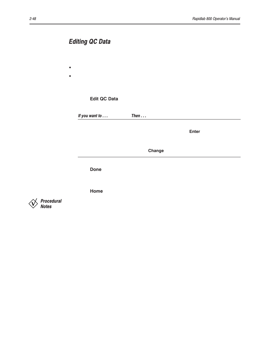 Editing qc data | Bayer HealthCare Rapidlab 800 User Manual | Page 146 / 699