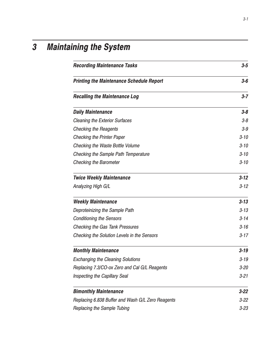 Maintaining the system, 3 maintaining the system | Bayer HealthCare Rapidlab 800 User Manual | Page 167 / 699