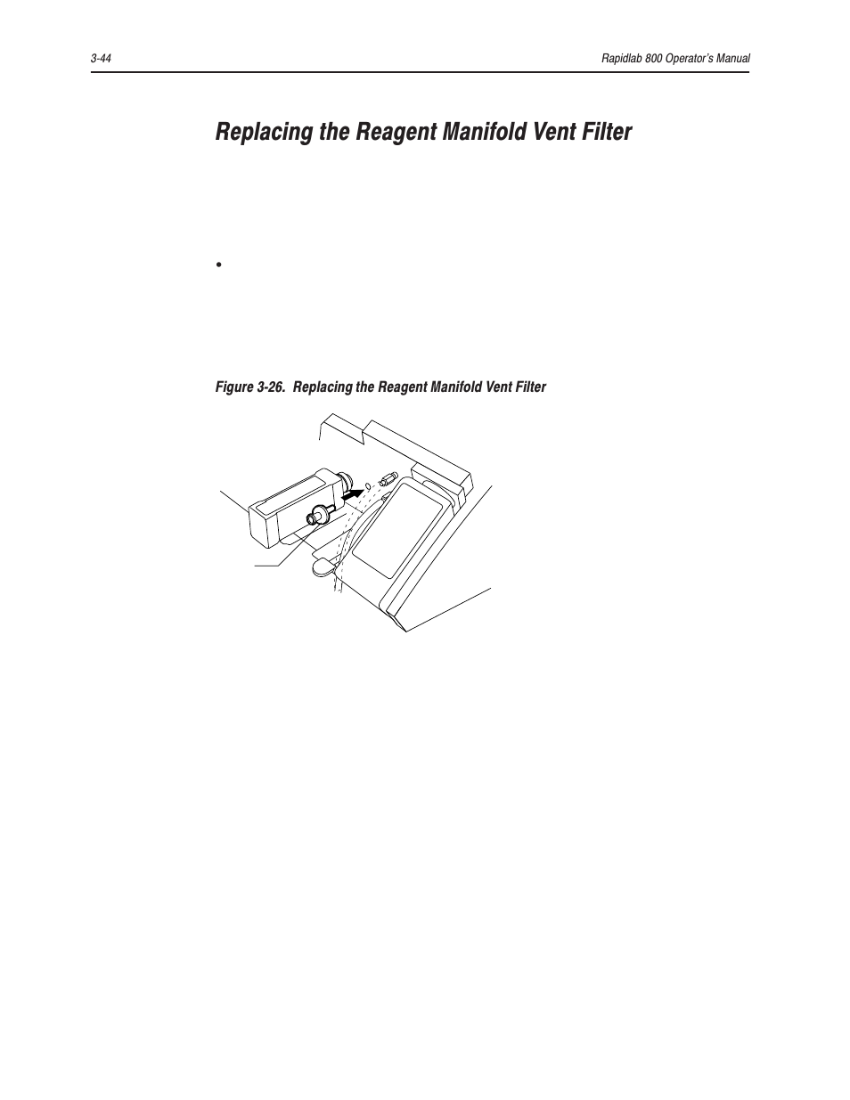 Replacing the reagent manifold vent filter | Bayer HealthCare Rapidlab 800 User Manual | Page 212 / 699