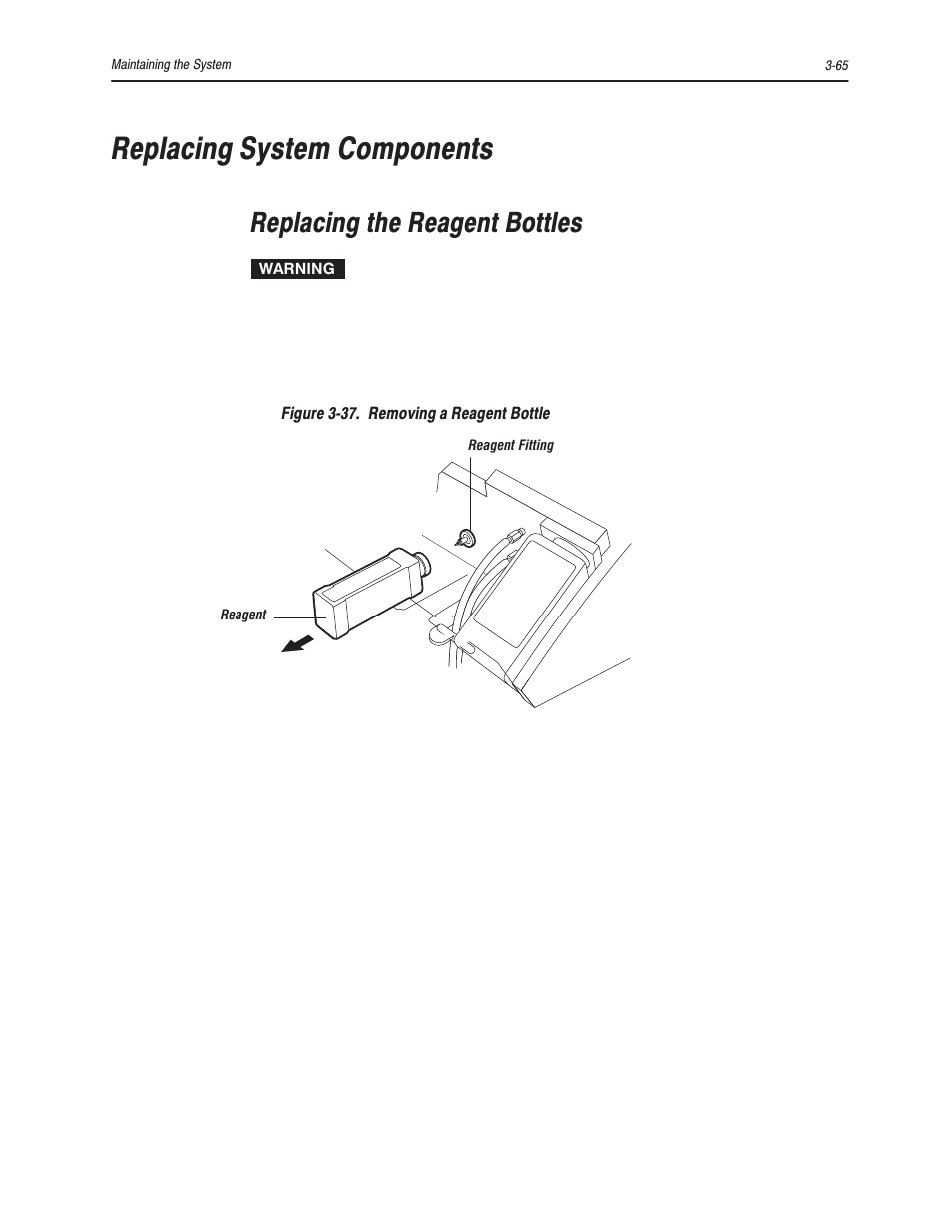 Replacing system components, Replacing the reagent bottles | Bayer HealthCare Rapidlab 800 User Manual | Page 237 / 699