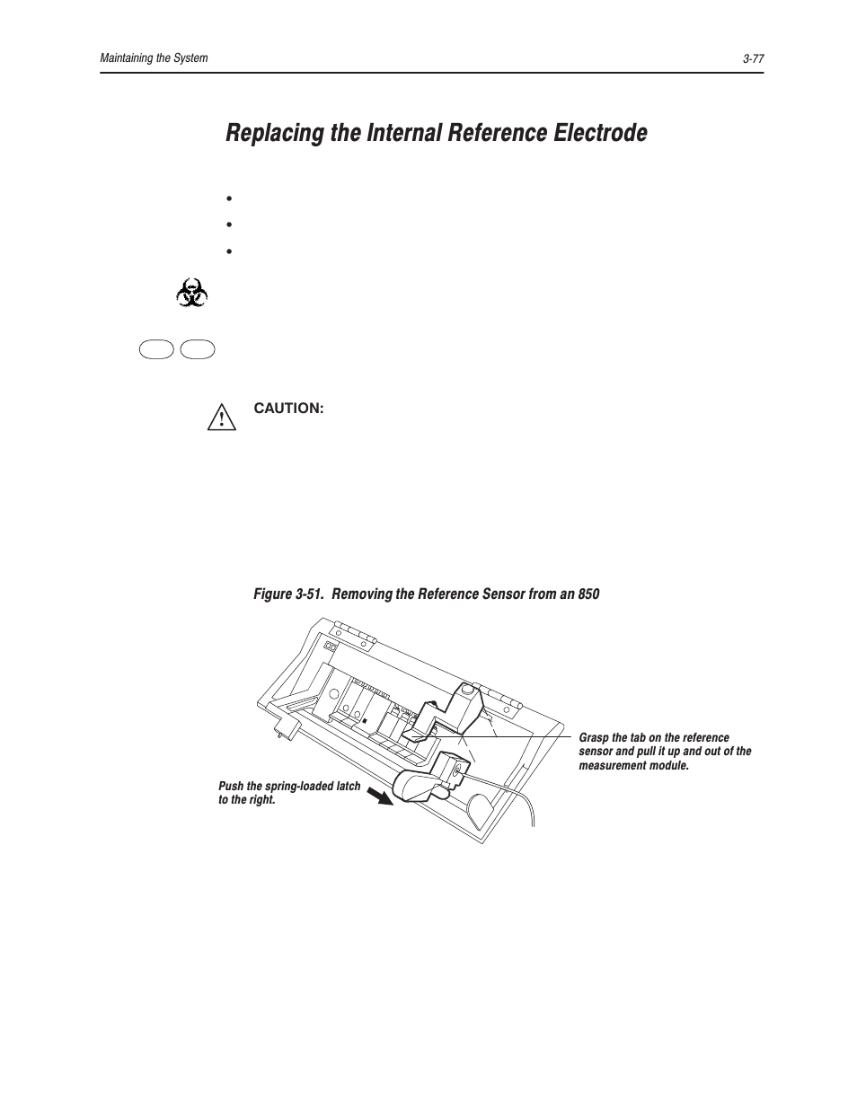 Replacing the internal reference electrode | Bayer HealthCare Rapidlab 800 User Manual | Page 249 / 699