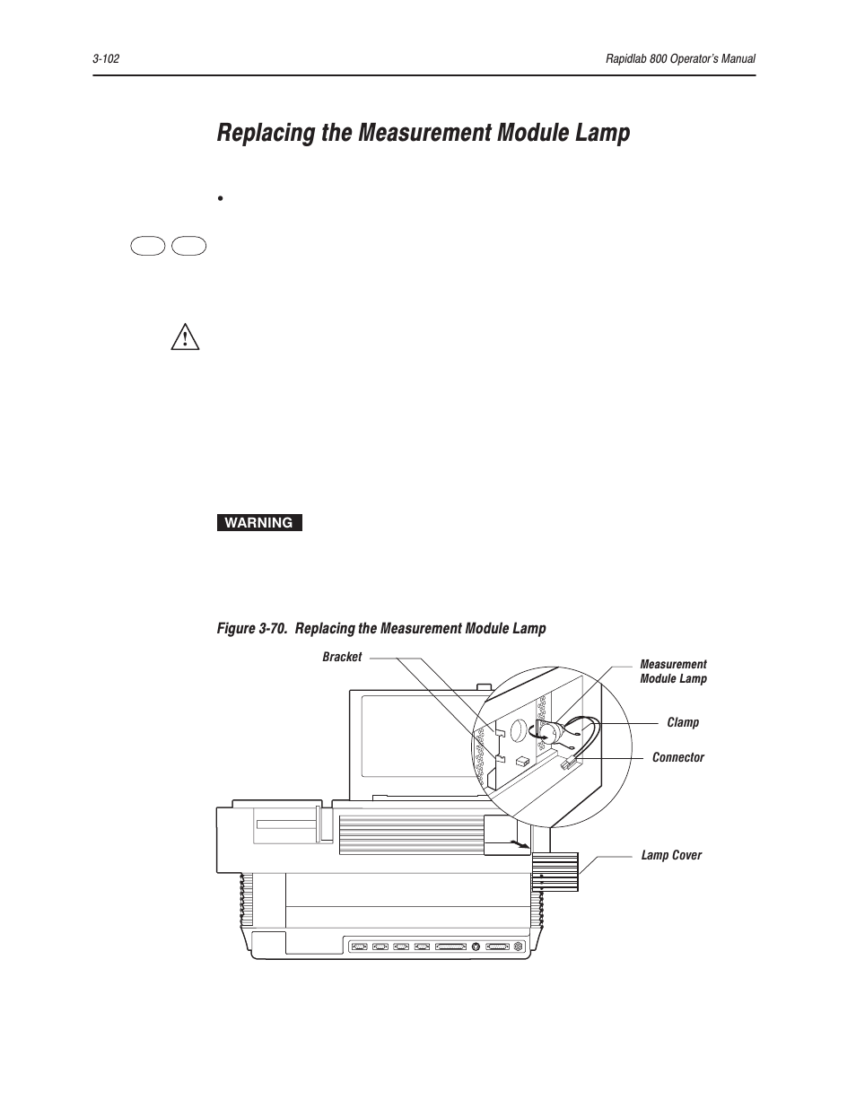 Replacing the measurement module lamp | Bayer HealthCare Rapidlab 800 User Manual | Page 274 / 699