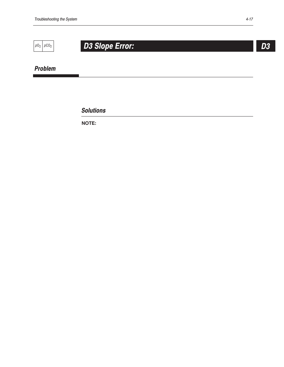 D3 slope error, Problem, Solutions | Bayer HealthCare Rapidlab 800 User Manual | Page 301 / 699