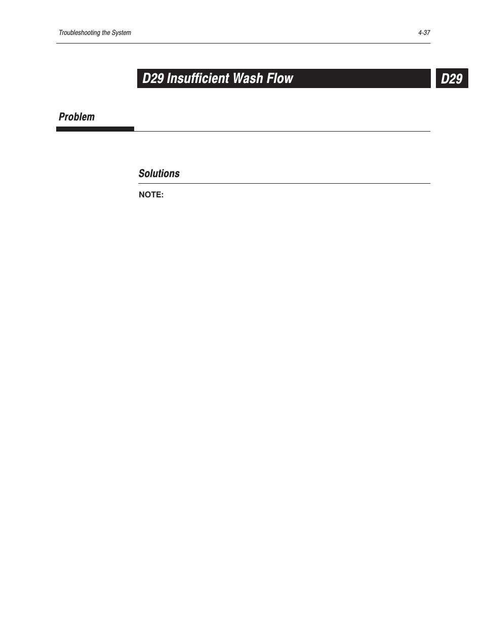 D29 insufficient wash flow | Bayer HealthCare Rapidlab 800 User Manual | Page 321 / 699