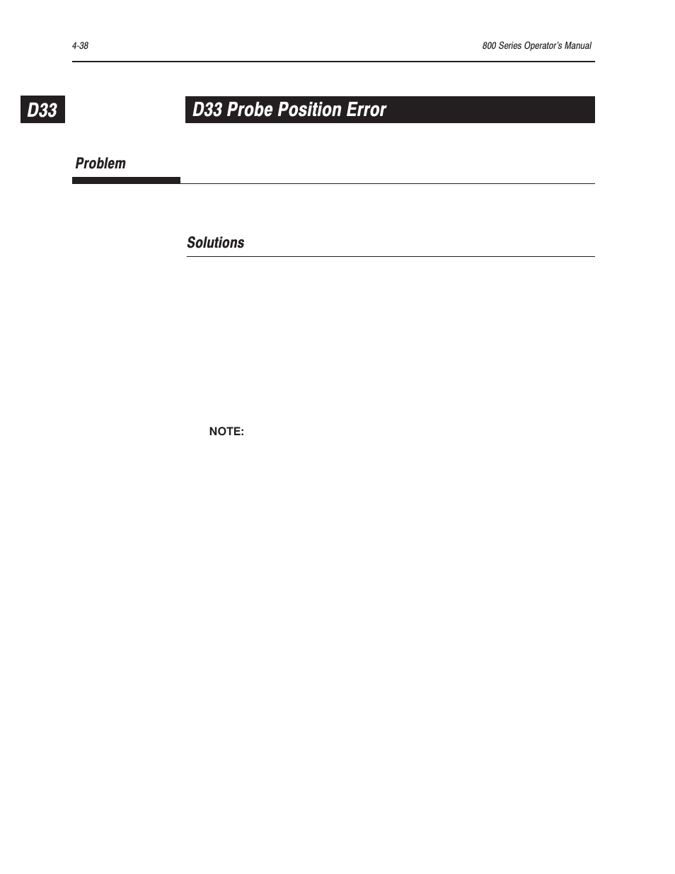 D33 probe position error | Bayer HealthCare Rapidlab 800 User Manual | Page 322 / 699