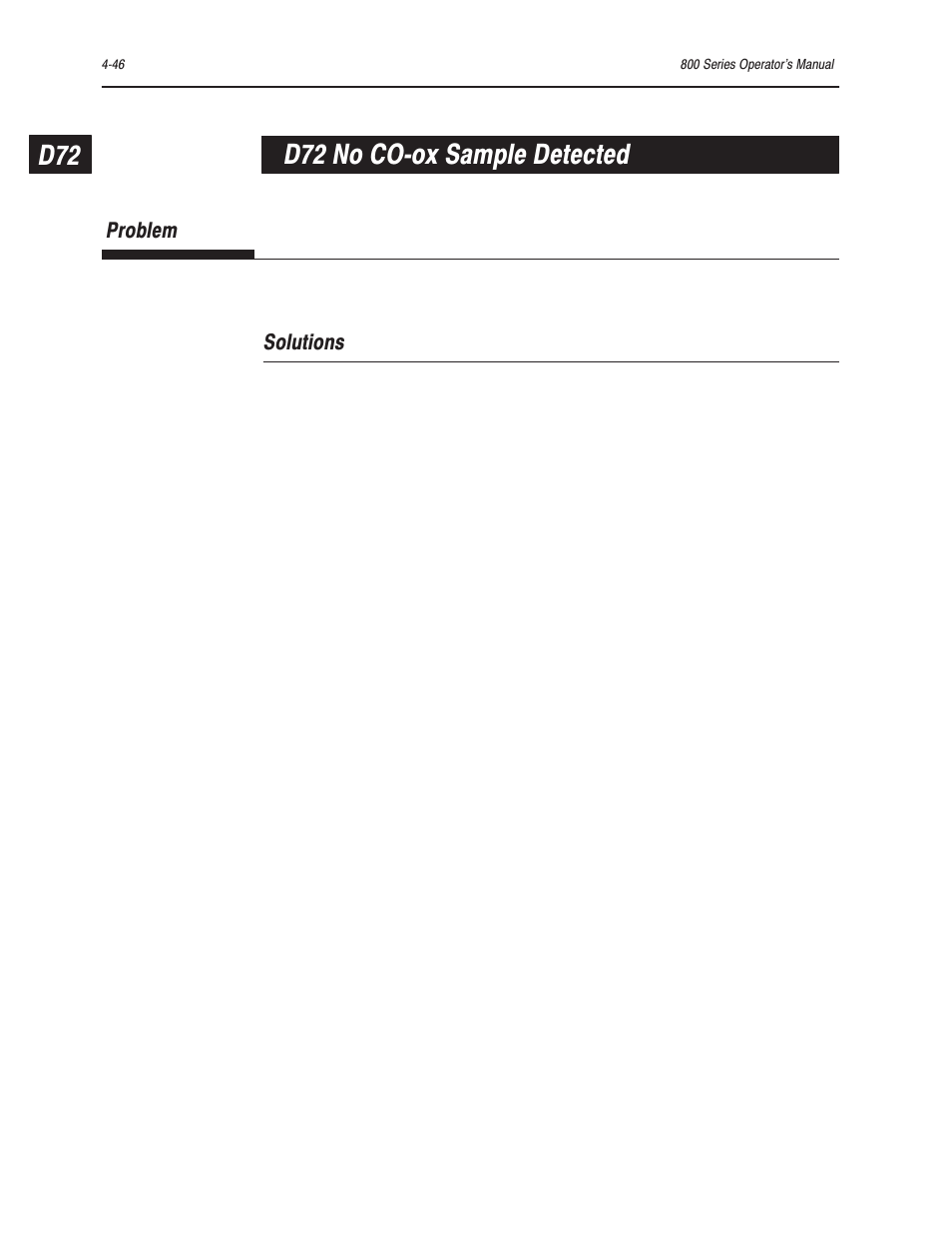 D72 no coćox sample detected | Bayer HealthCare Rapidlab 800 User Manual | Page 330 / 699