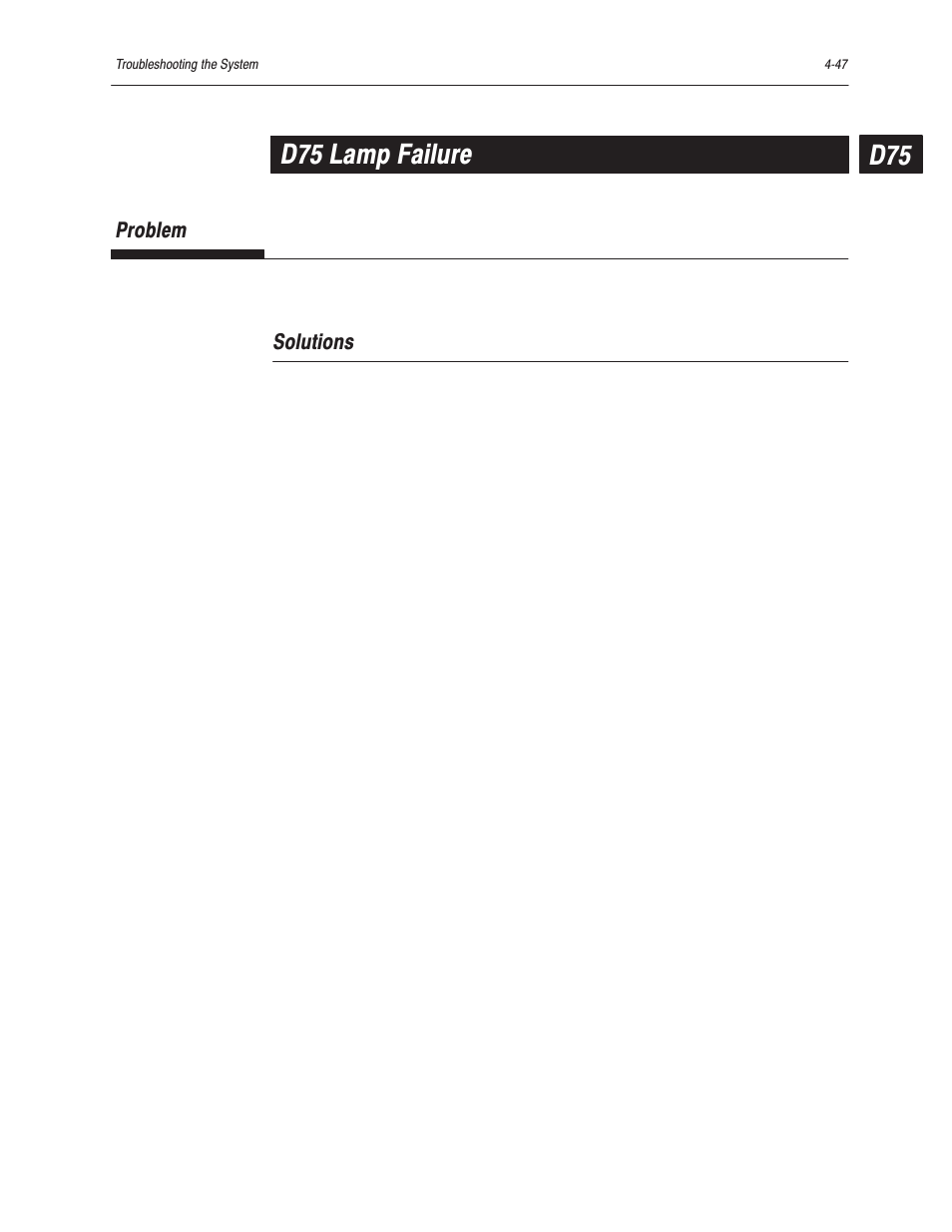 D75 lamp failure | Bayer HealthCare Rapidlab 800 User Manual | Page 331 / 699