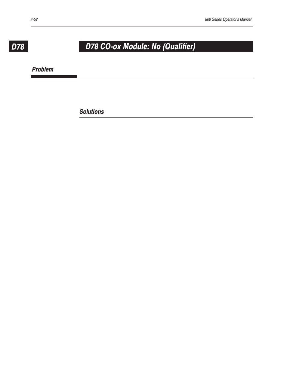 D78 coćox module: no (qualifier) | Bayer HealthCare Rapidlab 800 User Manual | Page 336 / 699