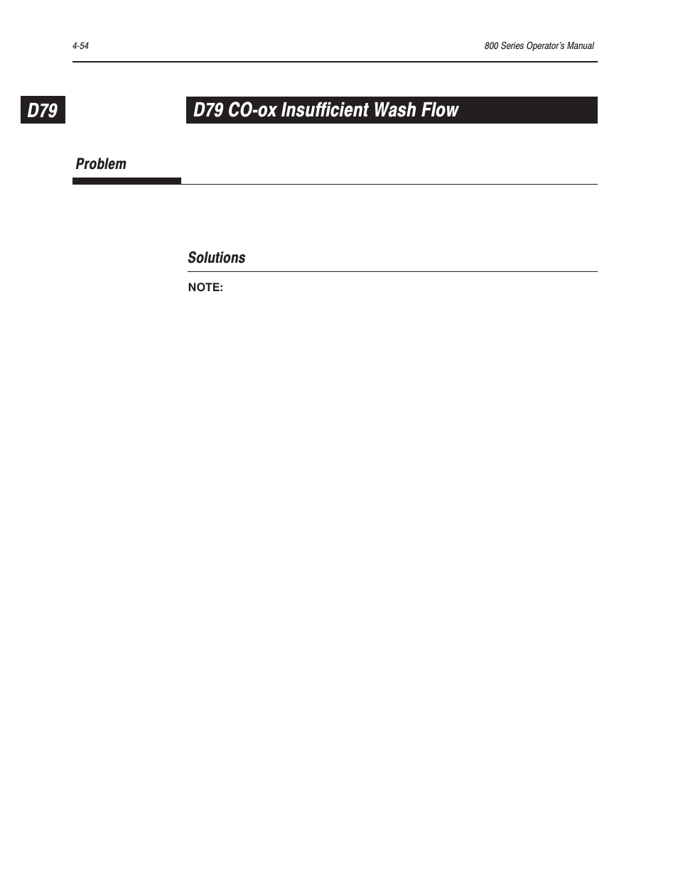 D79 coćox insufficient wash flow | Bayer HealthCare Rapidlab 800 User Manual | Page 338 / 699