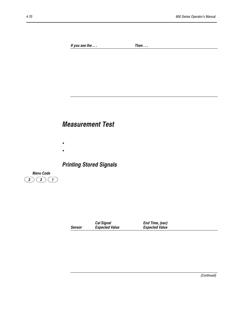 Measurement test, Printing stored signals | Bayer HealthCare Rapidlab 800 User Manual | Page 356 / 699