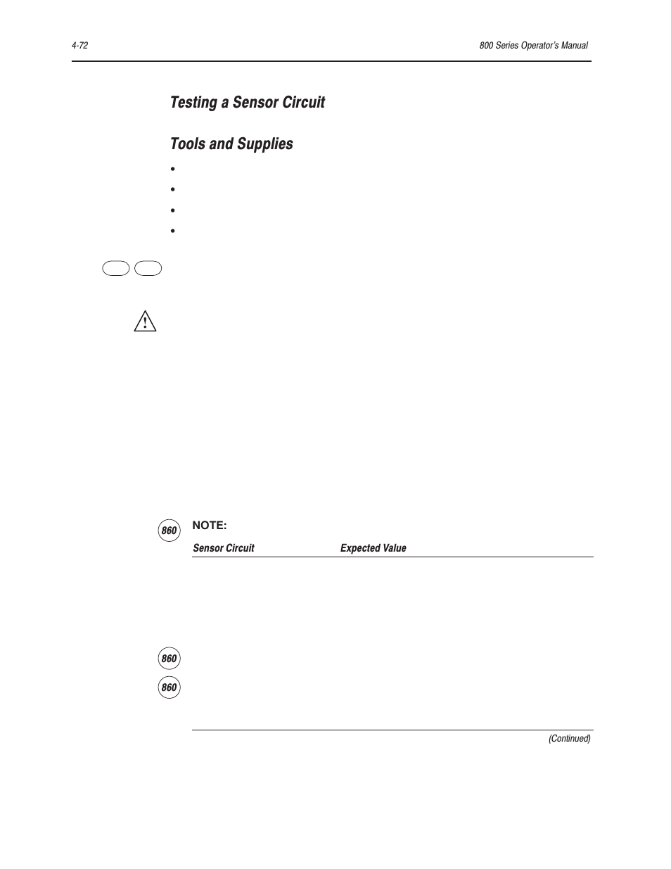 Testing a sensor circuit tools and supplies | Bayer HealthCare Rapidlab 800 User Manual | Page 358 / 699