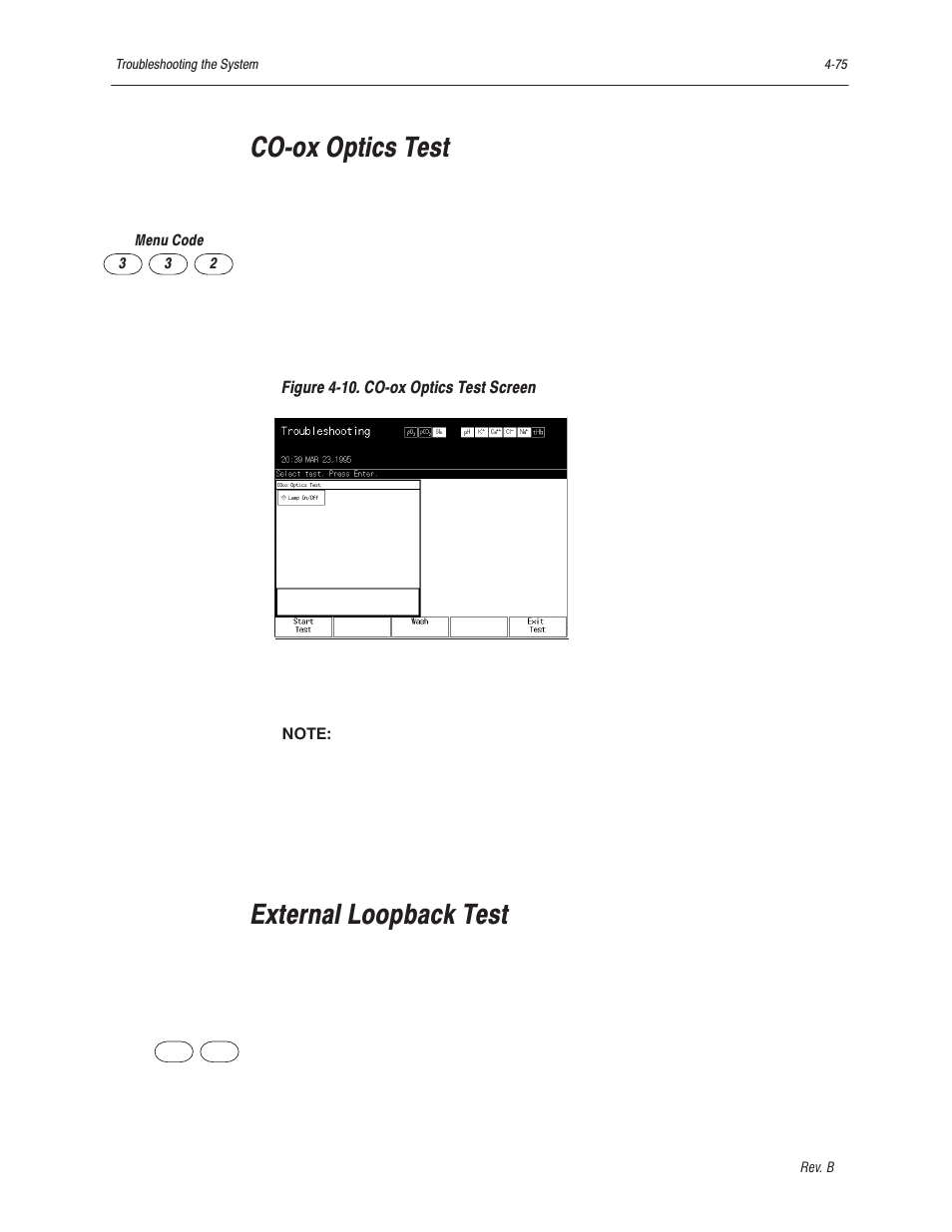 Coćox optics test, External loopback test | Bayer HealthCare Rapidlab 800 User Manual | Page 361 / 699