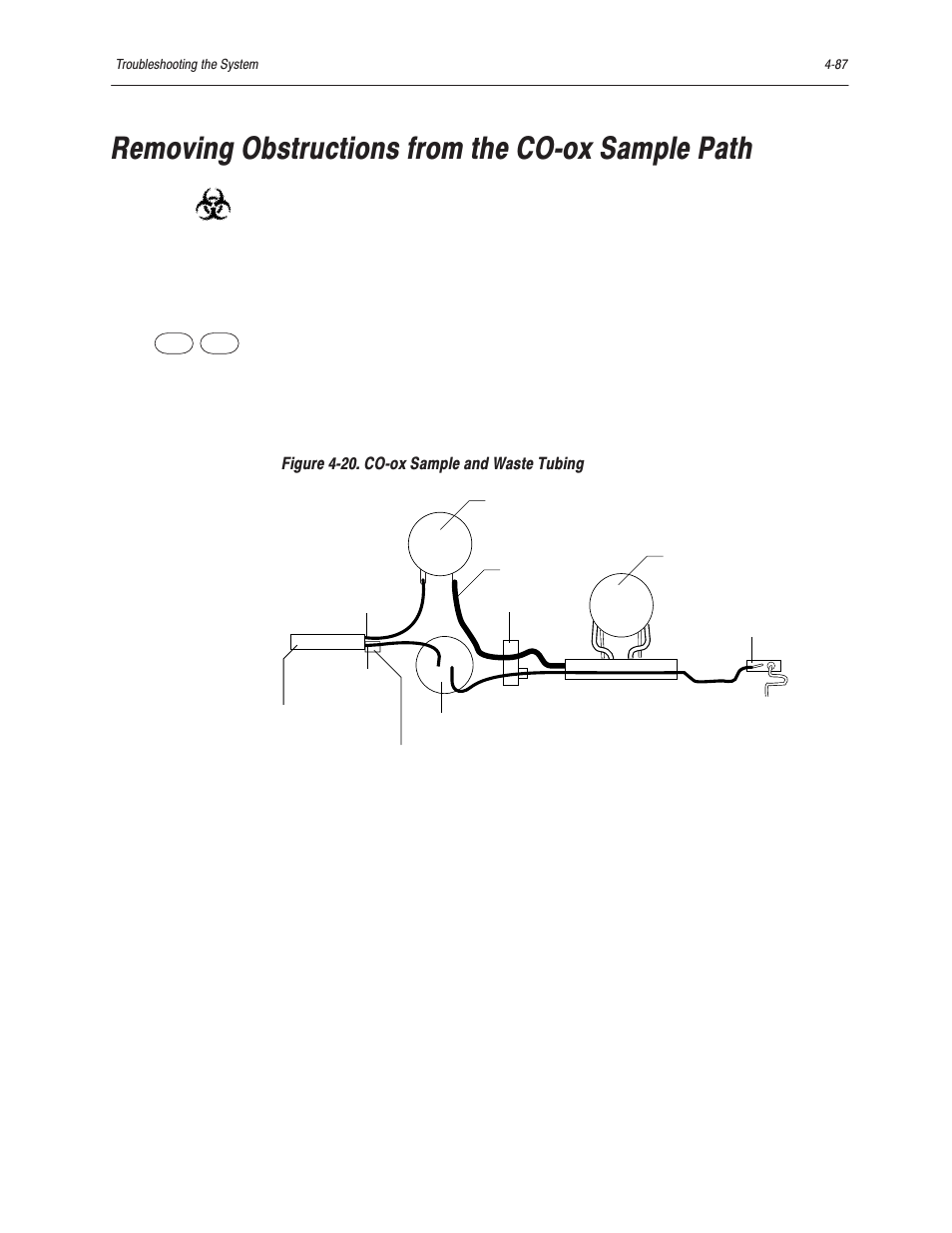 Removing obstructions from the coćox sample path | Bayer HealthCare Rapidlab 800 User Manual | Page 375 / 699