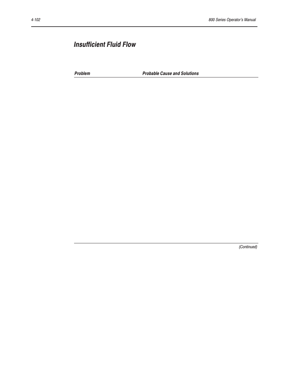 Insufficient fluid flow | Bayer HealthCare Rapidlab 800 User Manual | Page 390 / 699