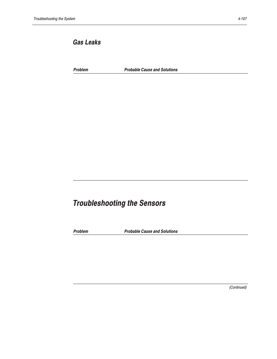 Troubleshooting the sensors, Gas leaks | Bayer HealthCare Rapidlab 800 User Manual | Page 395 / 699
