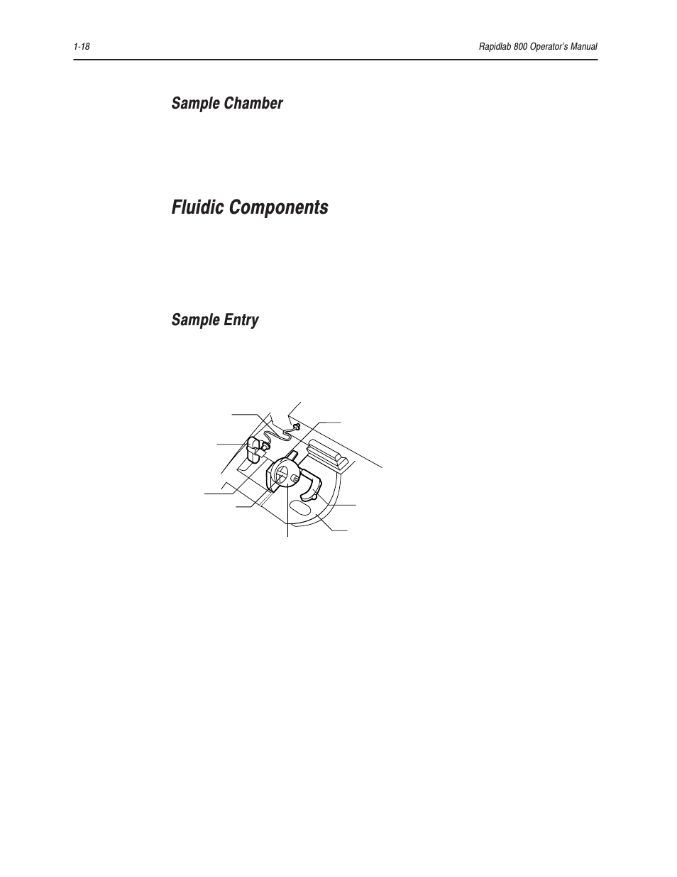 Fluidic components, Sample chamber, Sample entry | Bayer HealthCare Rapidlab 800 User Manual | Page 40 / 699