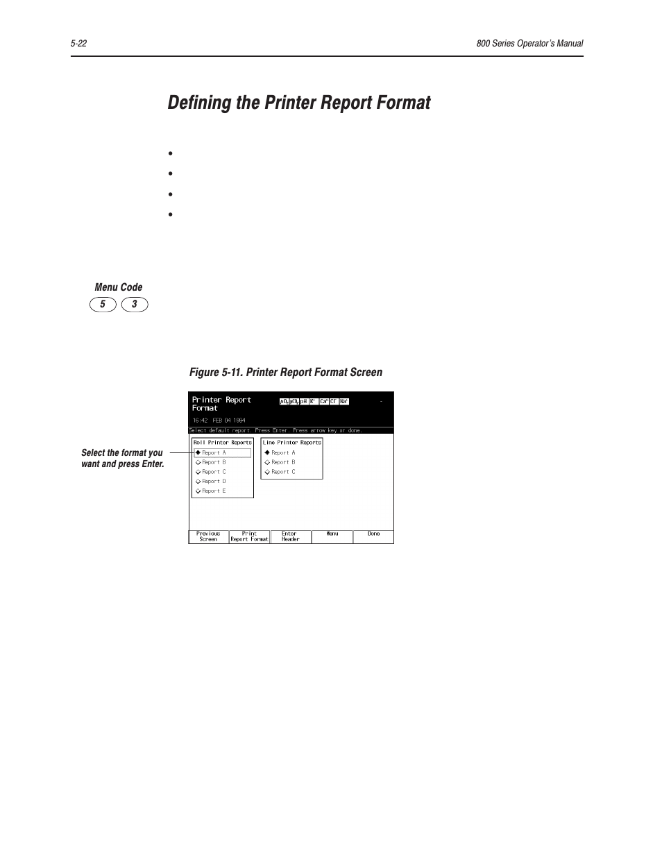 Defining the printer report format | Bayer HealthCare Rapidlab 800 User Manual | Page 432 / 699