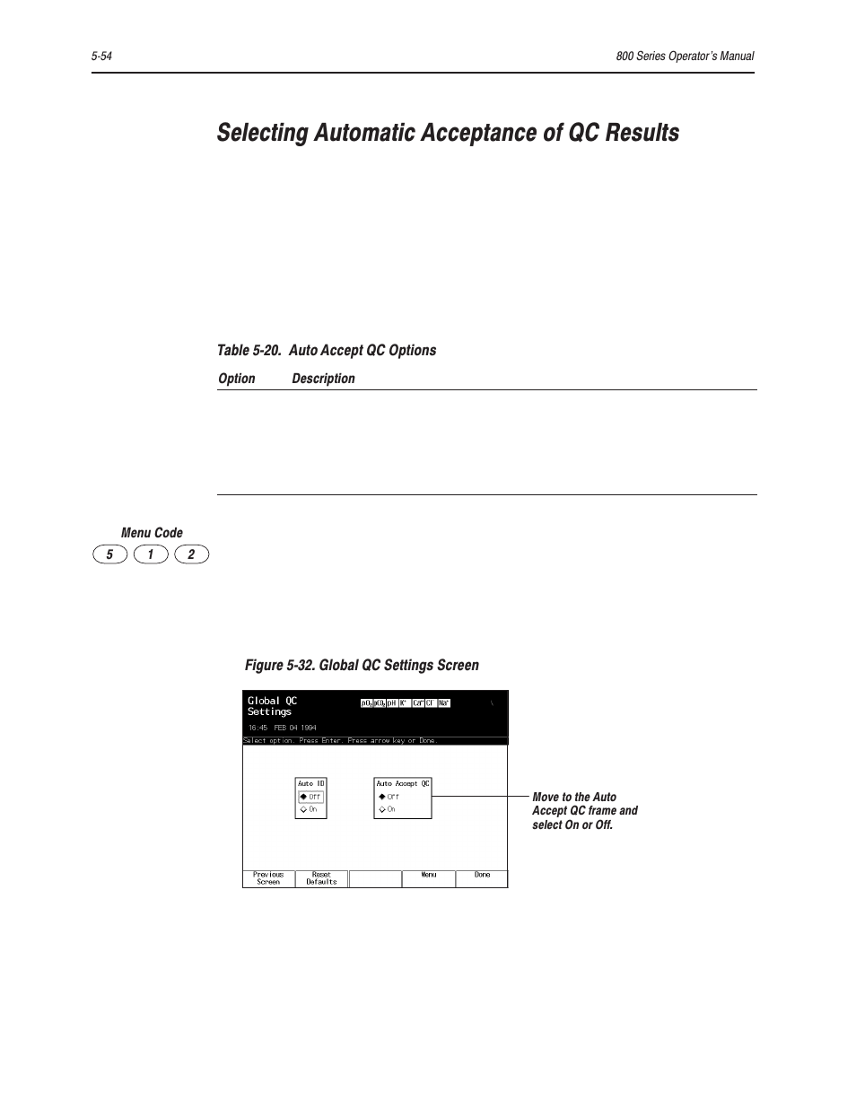 Selecting automatic acceptance of qc results | Bayer HealthCare Rapidlab 800 User Manual | Page 464 / 699