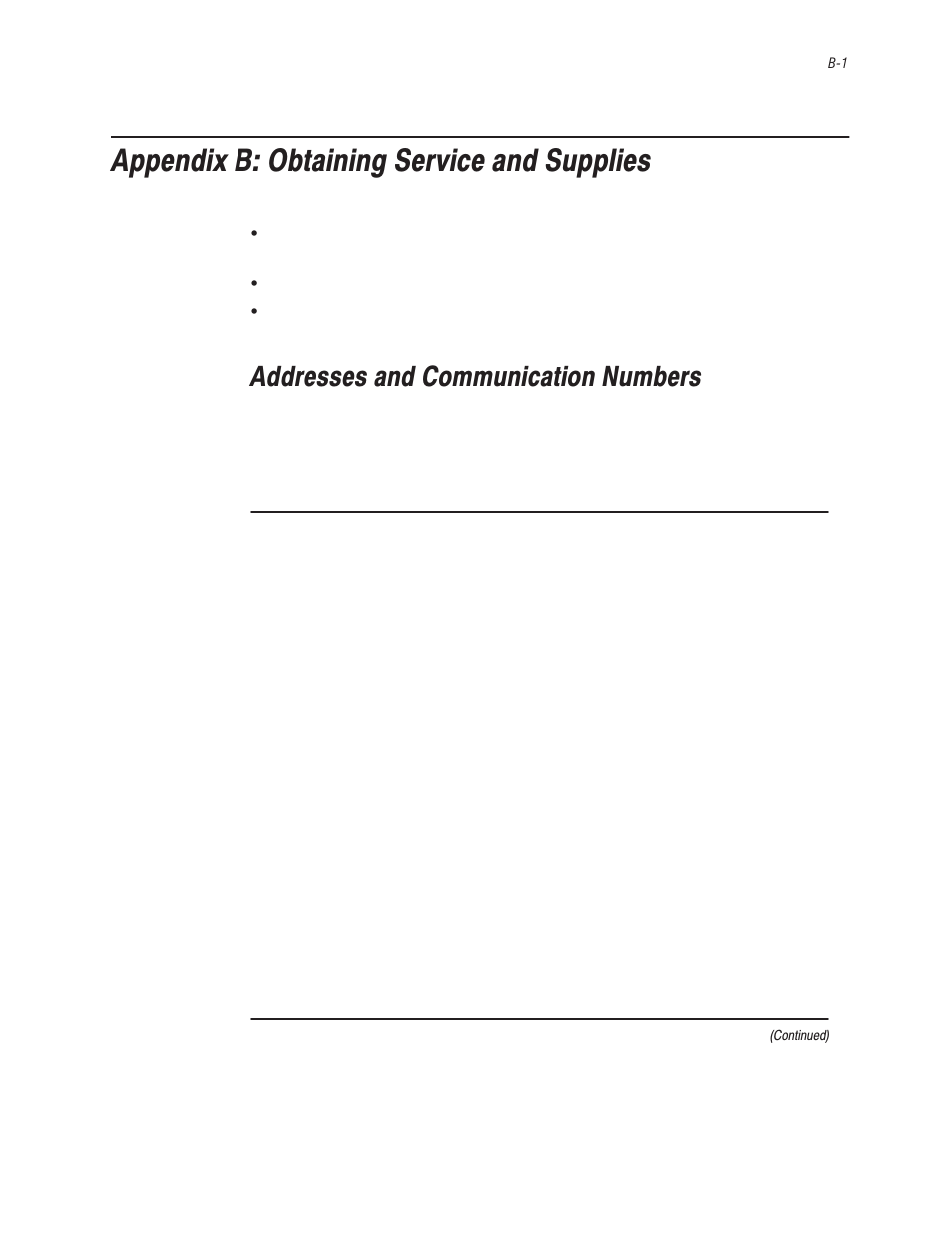 Appendix b: obtaining service and supplies, Addresses and communication numbers | Bayer HealthCare Rapidlab 800 User Manual | Page 505 / 699