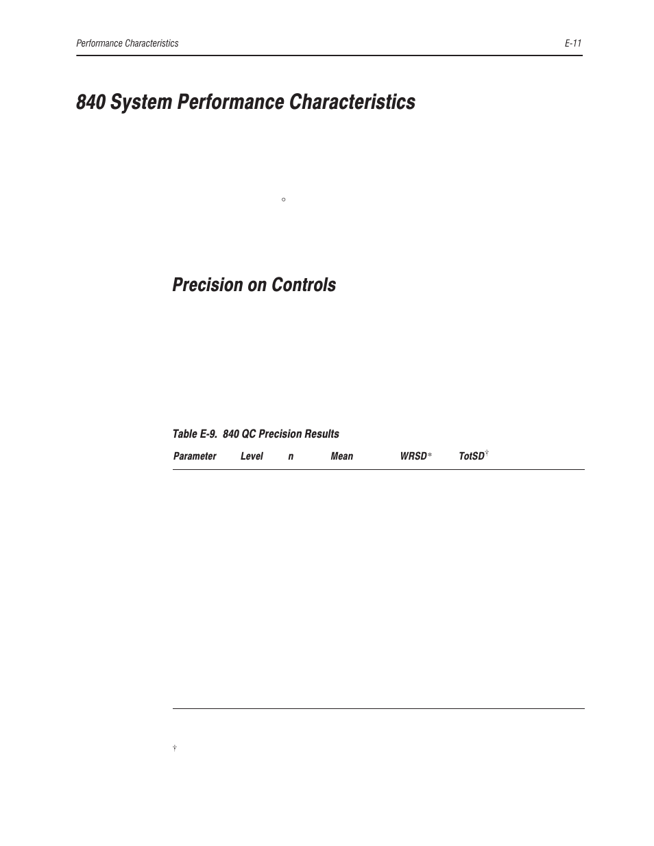 840 system performance characteristics, Precision on controls | Bayer HealthCare Rapidlab 800 User Manual | Page 537 / 699
