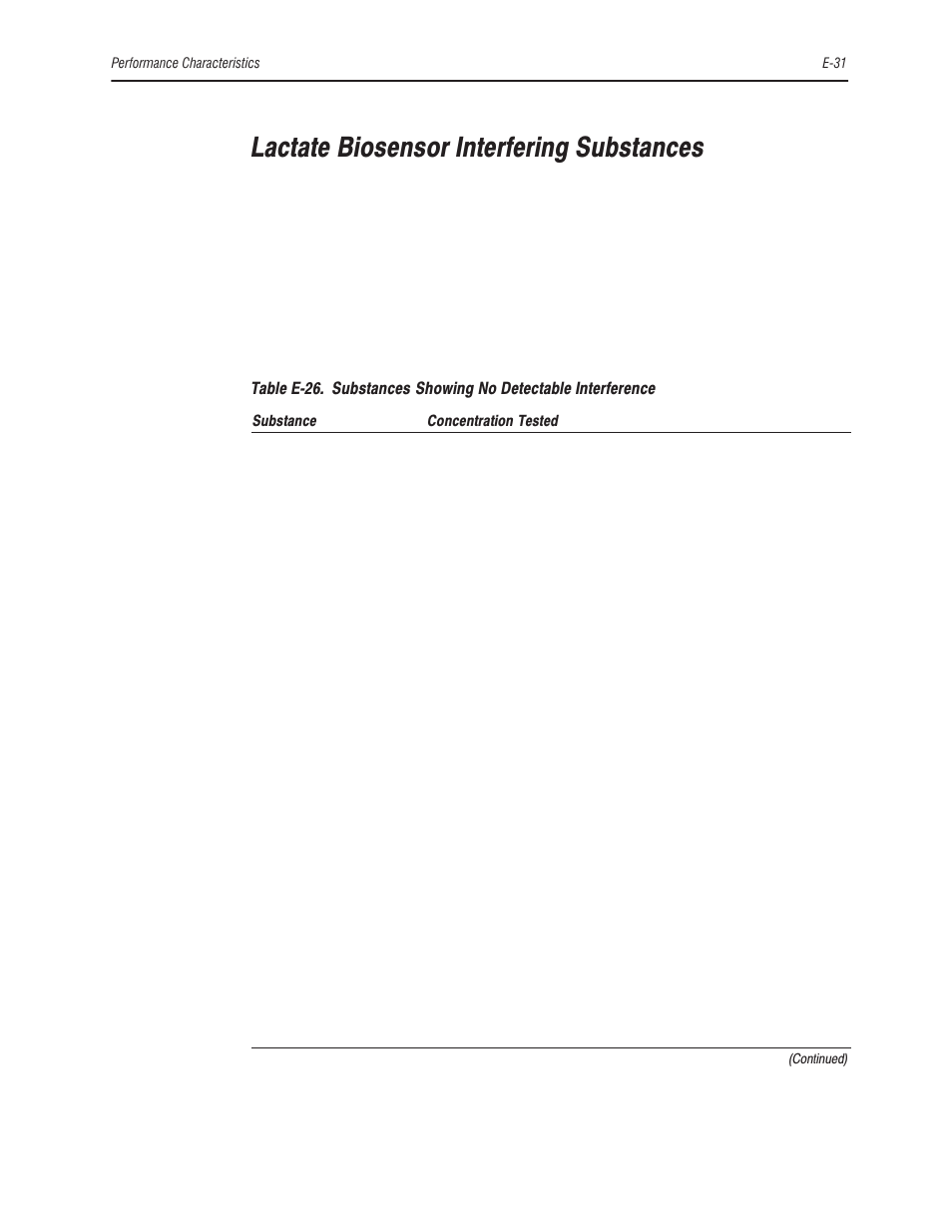 Lactate biosensor interfering substances | Bayer HealthCare Rapidlab 800 User Manual | Page 557 / 699