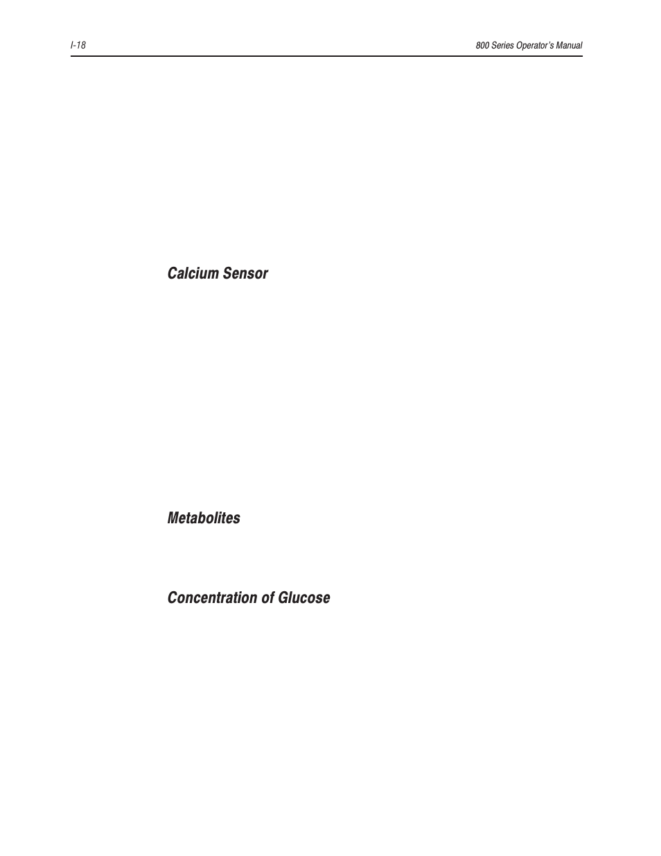 Calcium sensor, Metabolites, Concentration of glucose | Bayer HealthCare Rapidlab 800 User Manual | Page 638 / 699