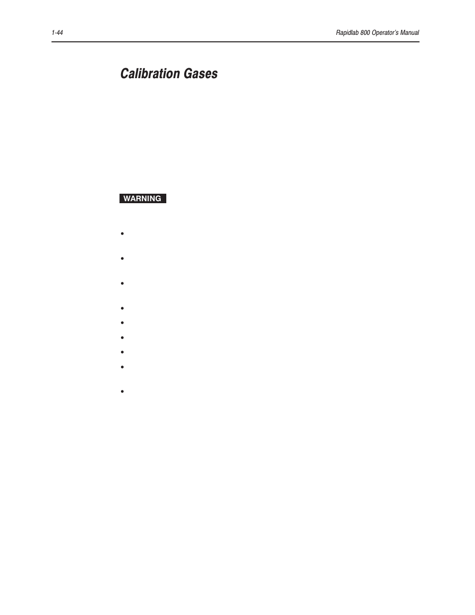 Calibration gases | Bayer HealthCare Rapidlab 800 User Manual | Page 66 / 699