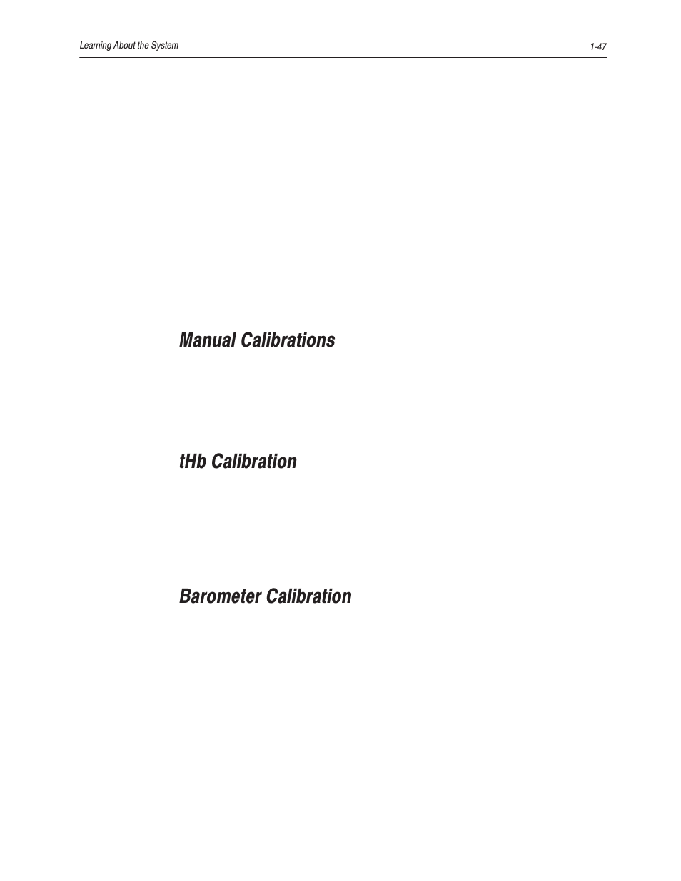 Manual calibrations, Thb calibration, Barometer calibration | Bayer HealthCare Rapidlab 800 User Manual | Page 69 / 699