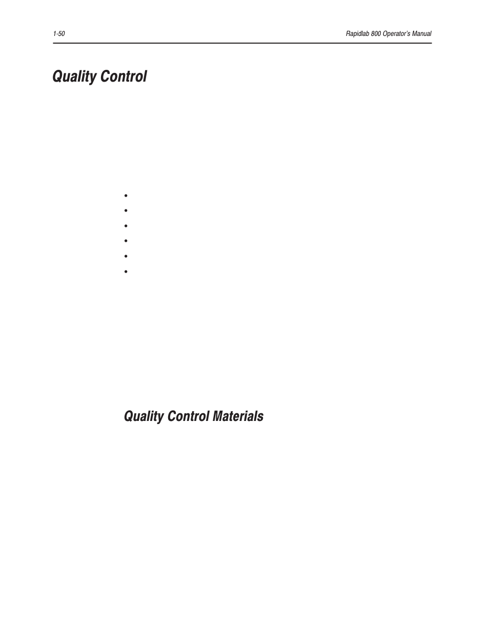 Quality control, Quality control materials | Bayer HealthCare Rapidlab 800 User Manual | Page 72 / 699