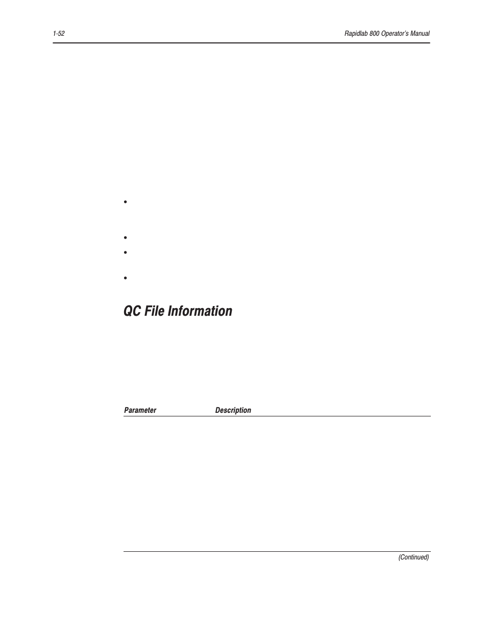 Qc file information | Bayer HealthCare Rapidlab 800 User Manual | Page 74 / 699