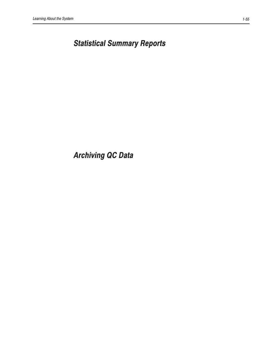 Statistical summary reports, Archiving qc data | Bayer HealthCare Rapidlab 800 User Manual | Page 77 / 699