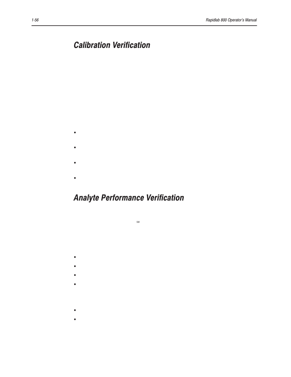 Calibration verification, Analyte performance verification | Bayer HealthCare Rapidlab 800 User Manual | Page 78 / 699
