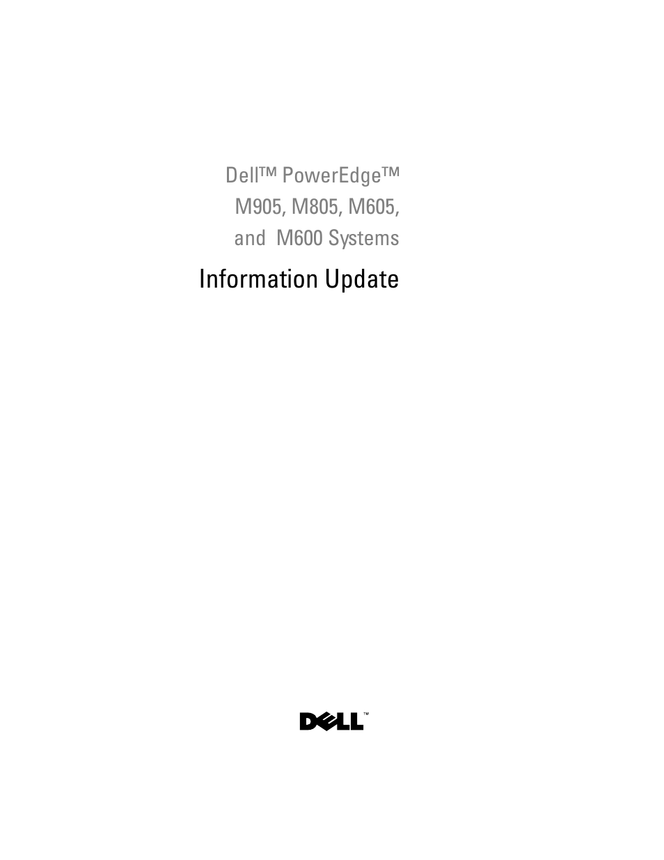 Information update | Dell PowerEdge M805 User Manual | Page 3 / 106
