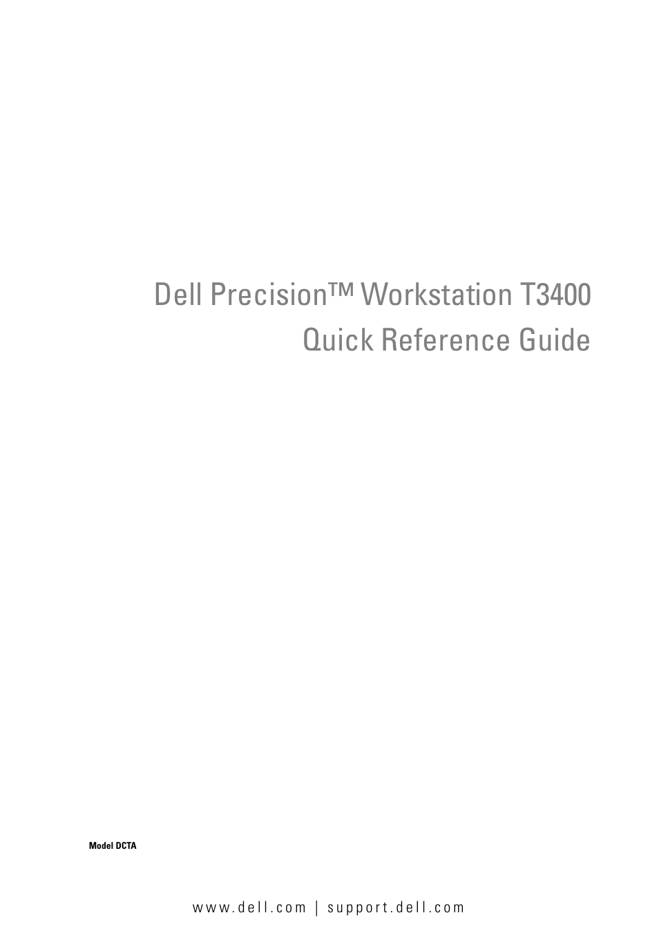 Dell Precision T3400 (Late 2007) User Manual | 276 pages