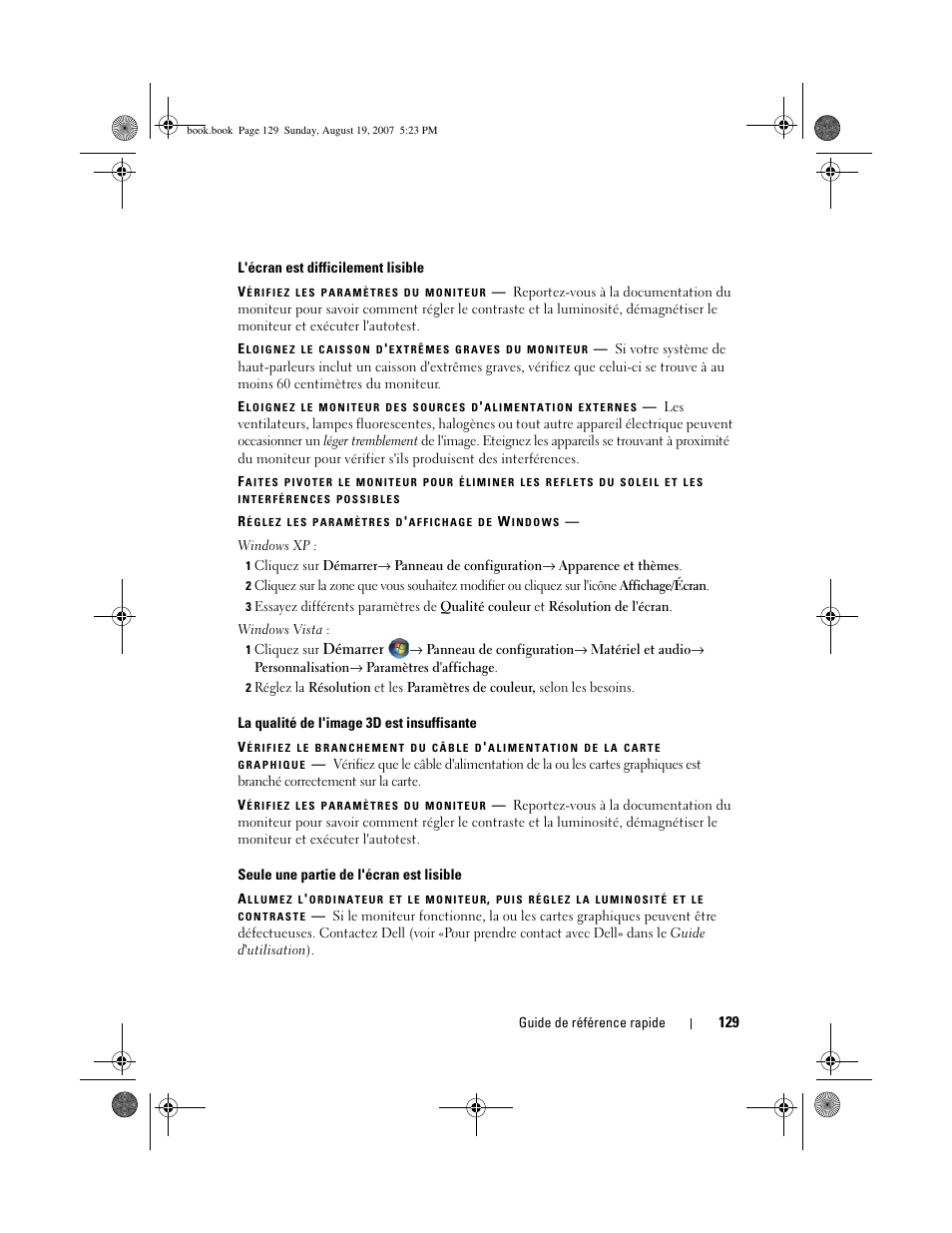 Démarrer | Dell Precision T3400 (Late 2007) User Manual | Page 129 / 276