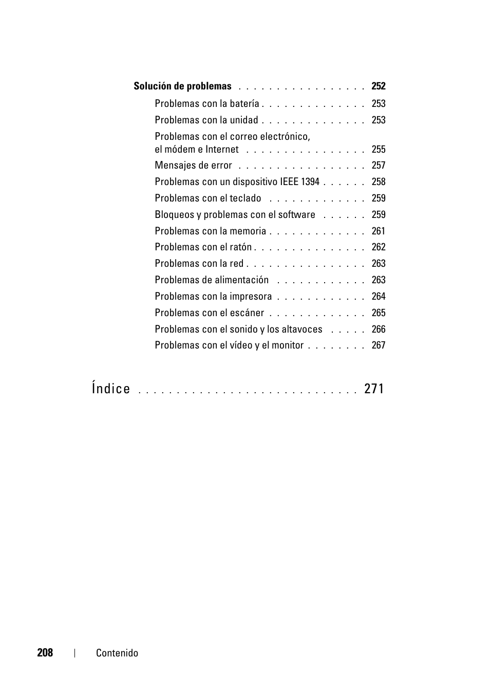 Índice | Dell Precision T3400 (Late 2007) User Manual | Page 208 / 276