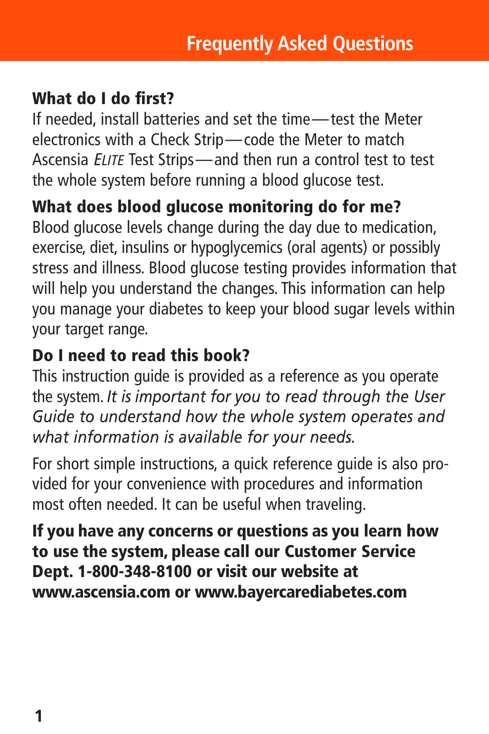 Bayer HealthCare Ascensia Elite XL User Manual | Page 5 / 36