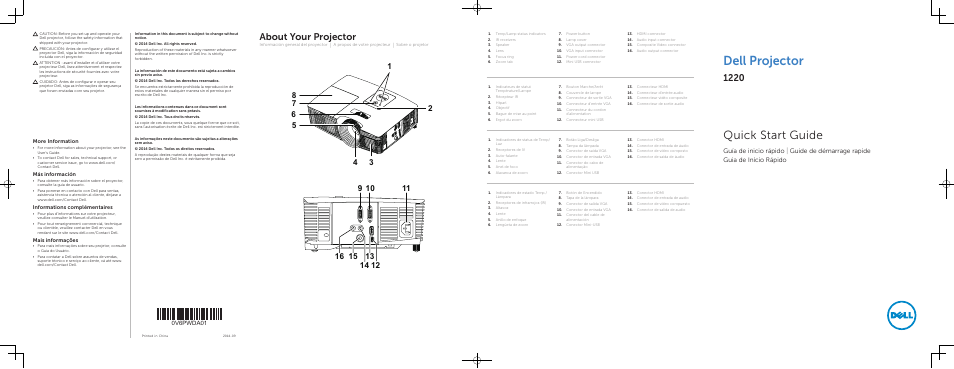 Dell Projector 1220 User Manual | 2 pages