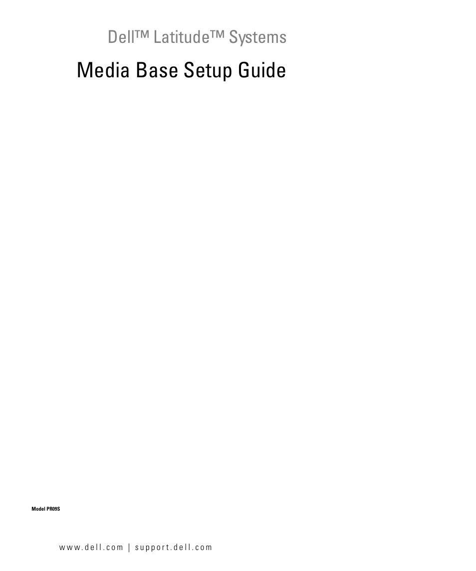 Media base setup guide, Dell™ latitude™ systems | Dell Latitude D430 (Mid 2007) User Manual | Page 3 / 98