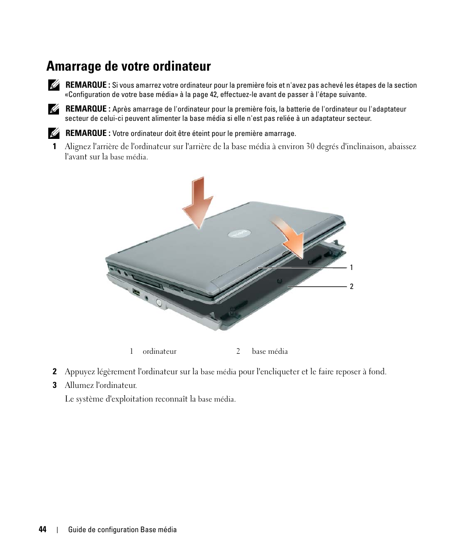 Amarrage de votre ordinateur | Dell Latitude D430 (Mid 2007) User Manual | Page 46 / 98