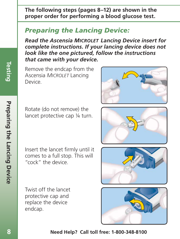 Preparing the lancing device | Bayer Contour-TS User Manual | Page 10 / 35