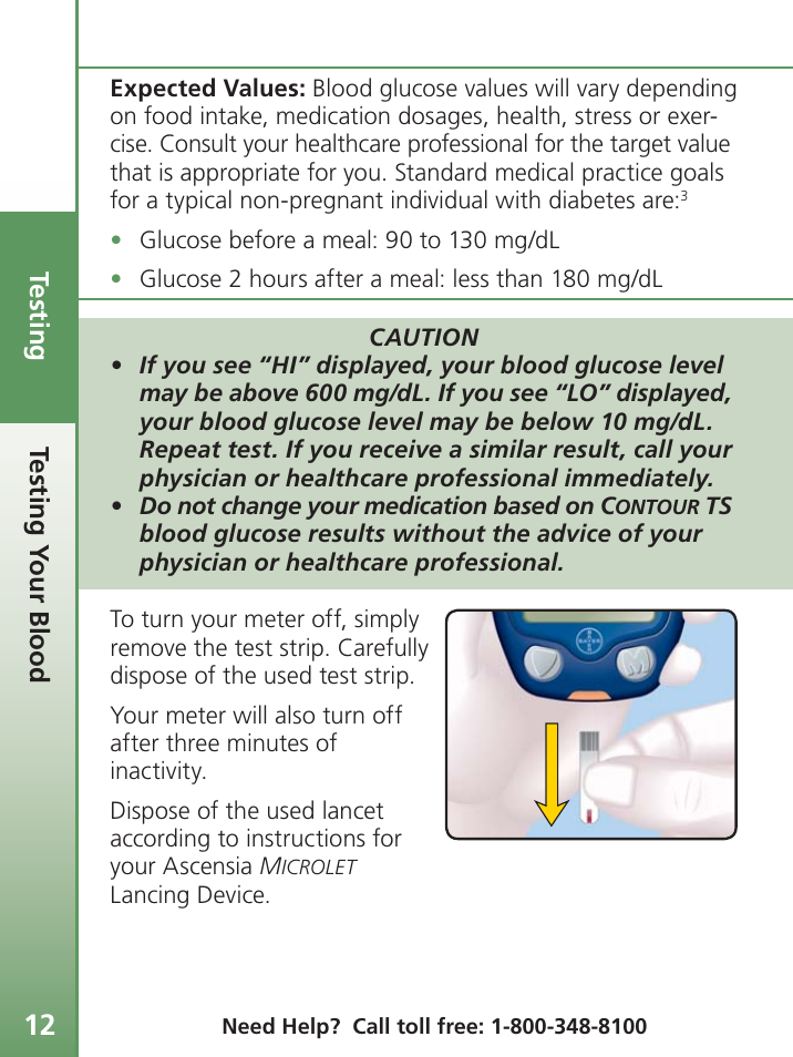 Bayer Contour-TS User Manual | Page 14 / 35