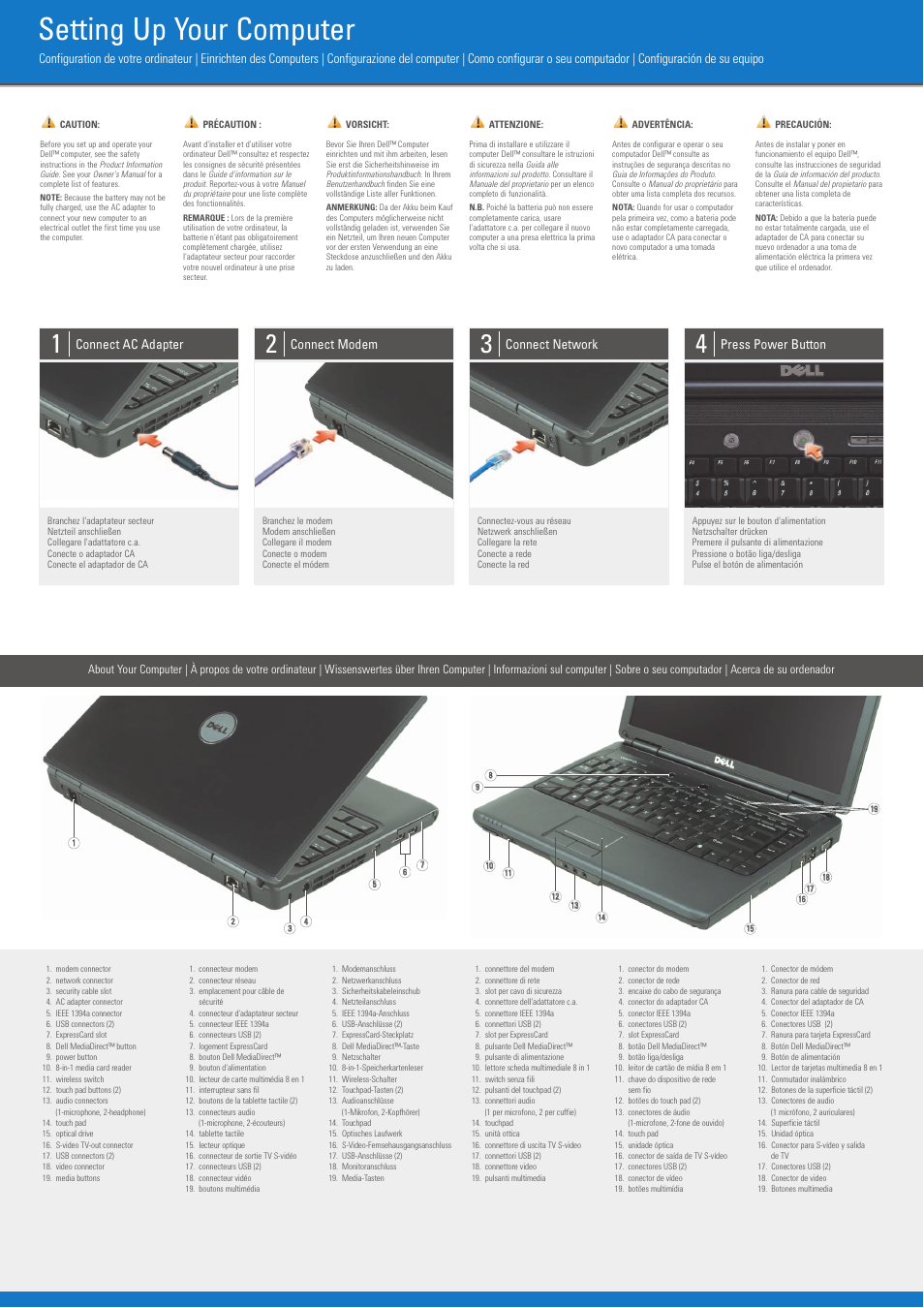 Dell Vostro 1400 (Mid 2007) User Manual | 2 pages