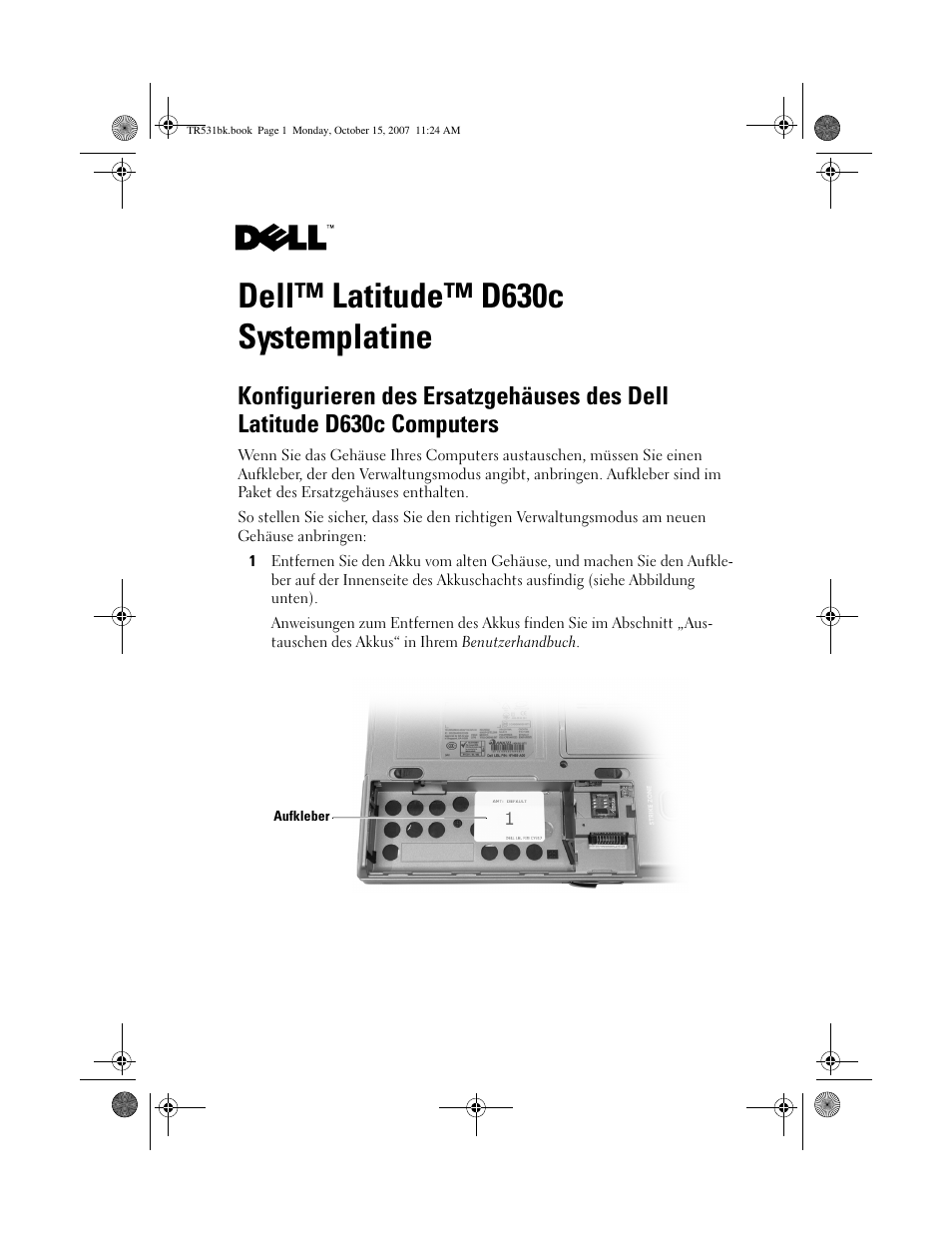 Dell™ latitude™ d630csystemplatine, Dell™ latitude™ d630c systemplatine | Dell Latitude D630C (Late 2008) User Manual | Page 21 / 36