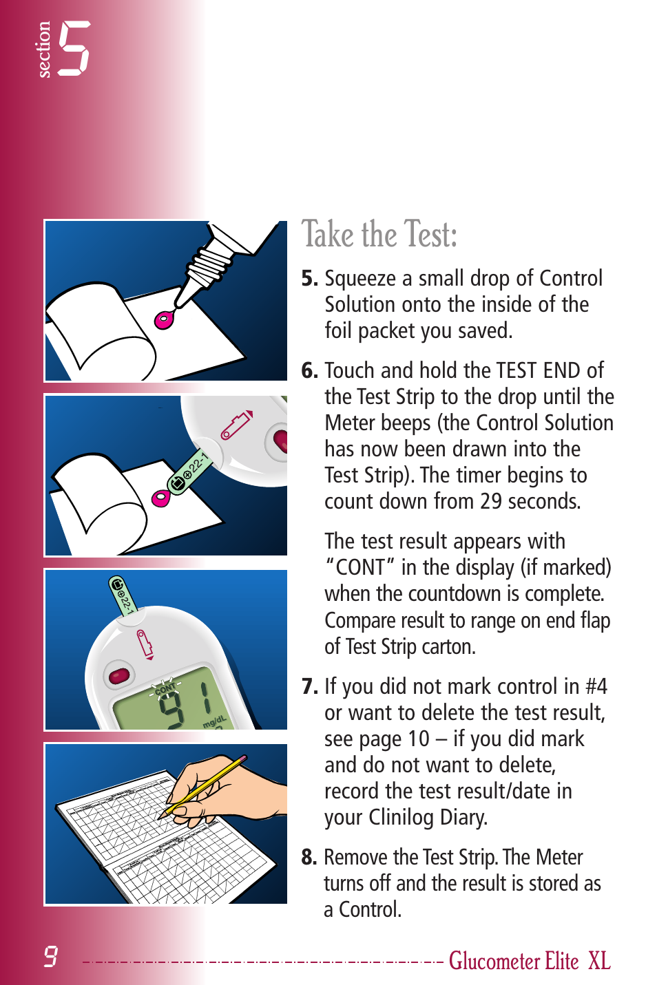 Take the test | Bayer HealthCare Elite XL User Manual | Page 13 / 70