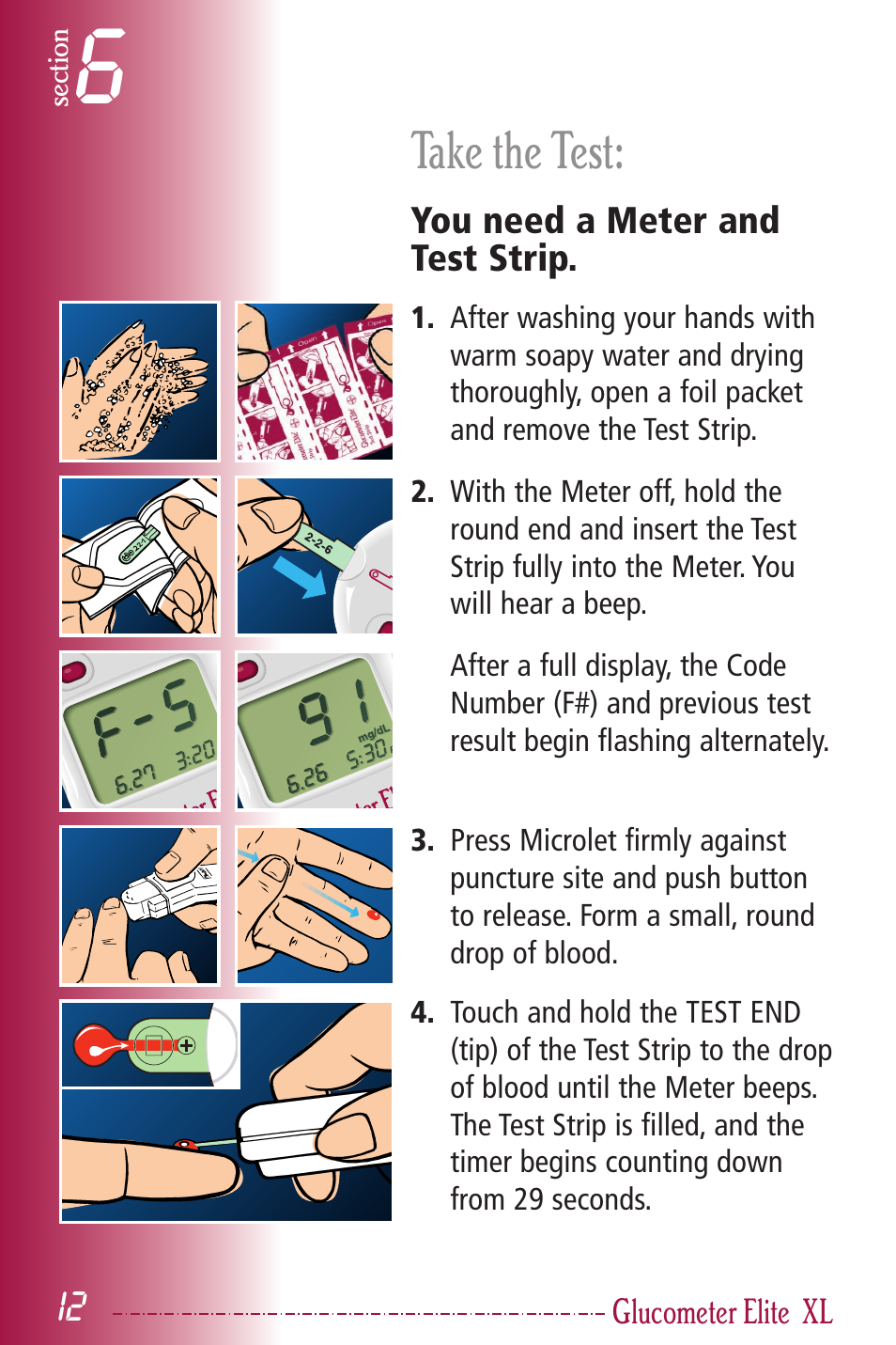 Take the test | Bayer HealthCare Elite XL User Manual | Page 16 / 70