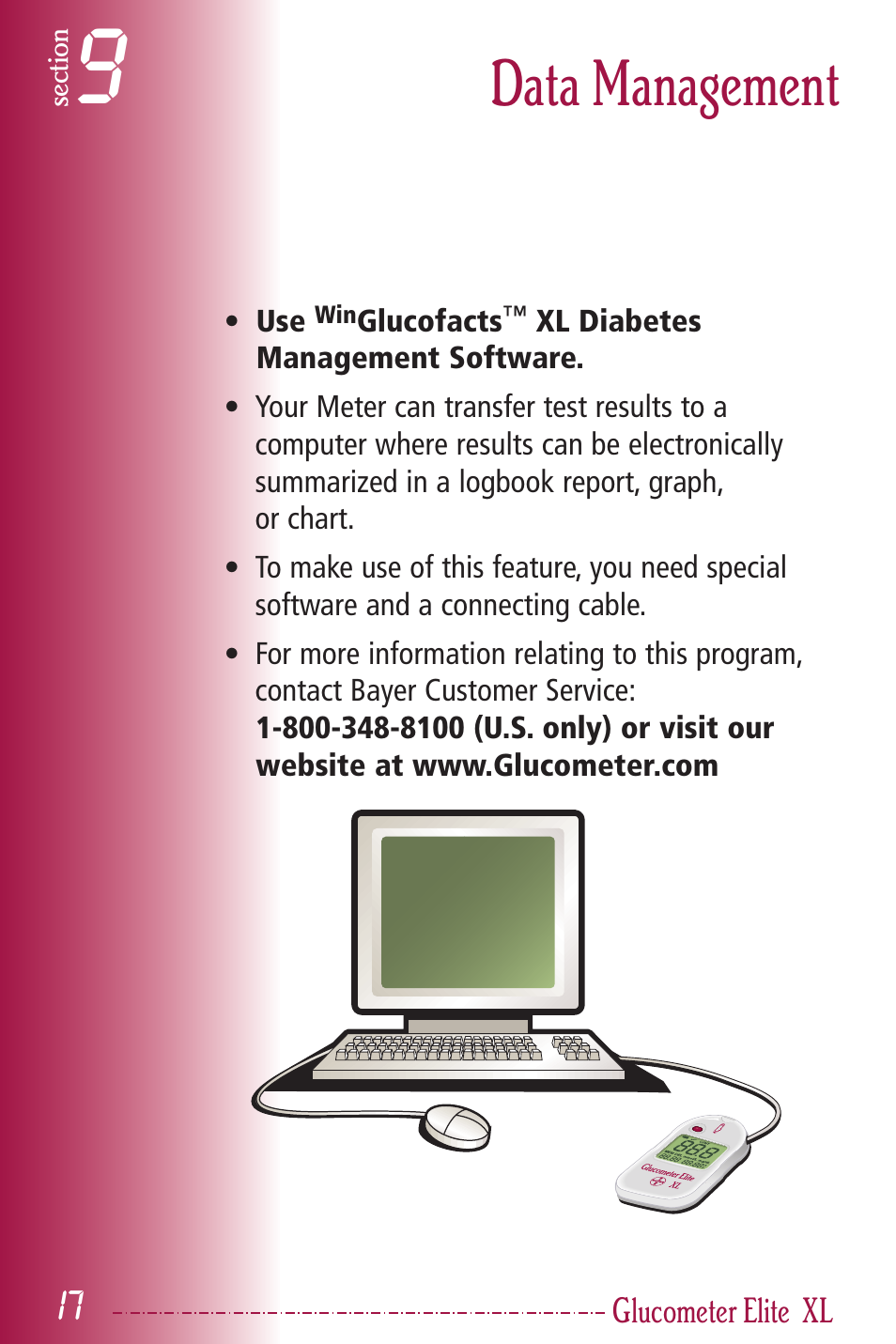 Data management | Bayer HealthCare Elite XL User Manual | Page 21 / 70